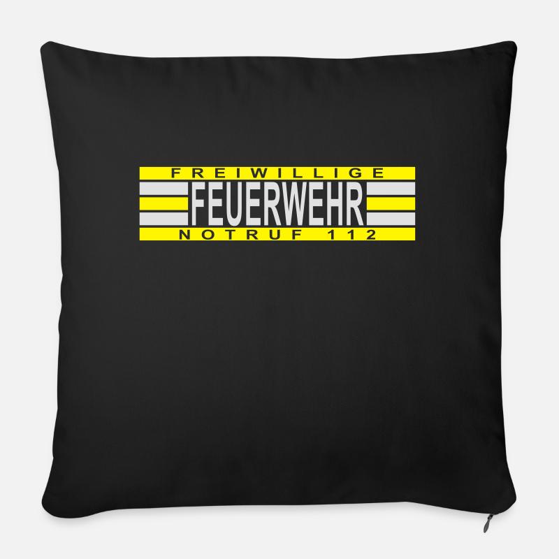 Freiwillige Feuerwehr Notruf 112 - Sofakissen mit Füllung 45 x 45 cm - Schwarz