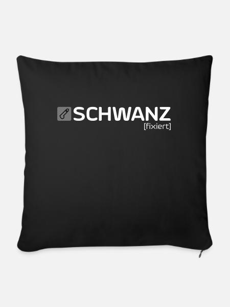 SCHWANZ [fixiert] - Sofakissen mit Füllung 45 x 45 cm - Schwarz
