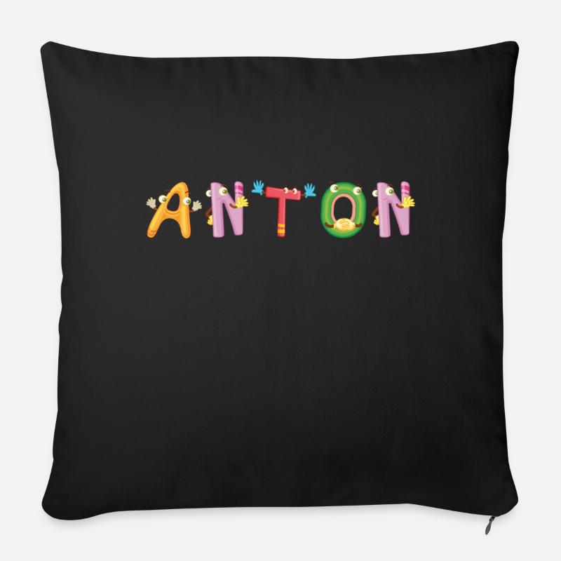 Anton - Sofakissen mit Füllung 45 x 45 cm - Schwarz