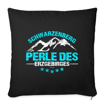 Perle des Erzgebirges - Sofakissen mit Füllung 45 x 45 cm - Schwarz - Vorne
