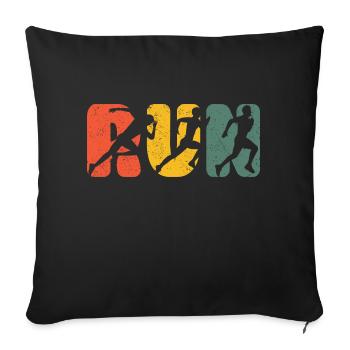 Run Retro Running Vintage Runner Endurance Fitness - Sofa pillow with filling 45cm x 45cm - black - Front