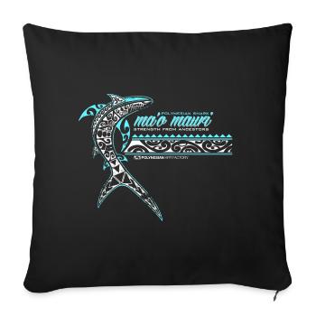 MaoMauri White Blue - Sofa pillow with filling 45cm x 45cm - black - Front