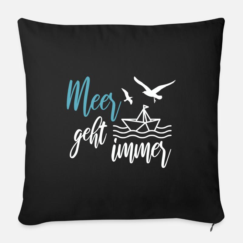 Meer geht immer - Urlaub am Meer - Sofakissen mit Füllung 45 x 45 cm - Schwarz