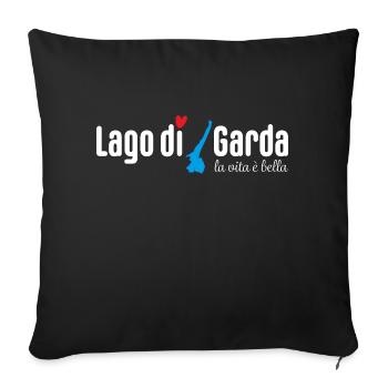 Gardasee (white) - Sofakissen mit Füllung 45 x 45 cm - Schwarz - Vorne