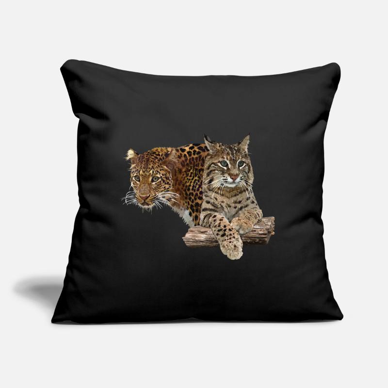 Leopard and lynx Sofa pillow with filling 45cm x 45cm