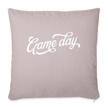 C’est le jour du jeu, design de texte vintage - Coussin et housse de 45 x 45 cm - taupe clair - Devant
