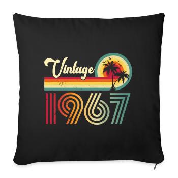 Millésime 1967 Anniversaire né en 1967 - Coussin et housse de 45 x 45 cm - noir - Devant