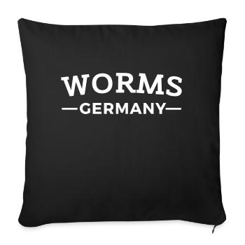 Worms Germany Heimat Geschenkidee - Sofakissen mit Füllung 45 x 45 cm - Schwarz - Vorne