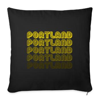 Portland Retro Gradient Typo - Sofa pillow with filling 45cm x 45cm - black - Front