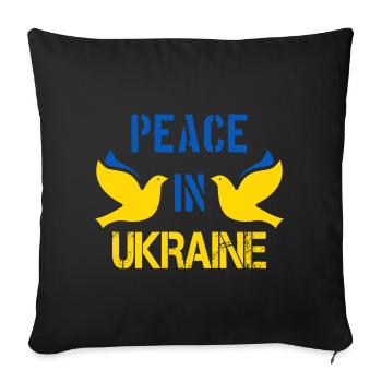 Peace In Ukraine - Doves of Peace - Sofa pillow with filling 45cm x 45cm - black - Front