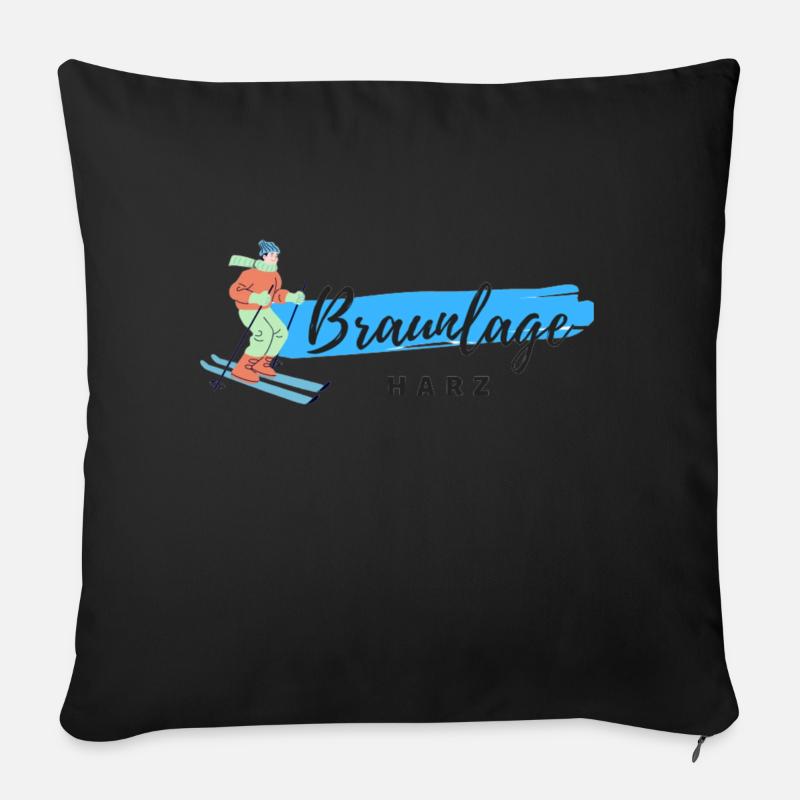 Braunlage im Harz - Sofakissen mit Füllung 45 x 45 cm - Schwarz