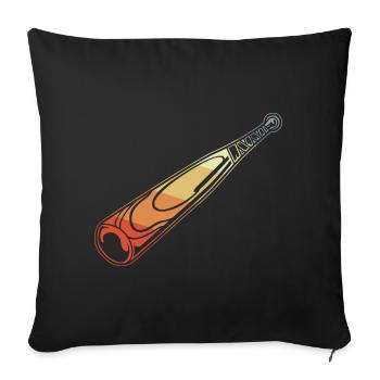 Vintage Baseballschläger - Sofakissen mit Füllung 45 x 45 cm - Schwarz - Vorne