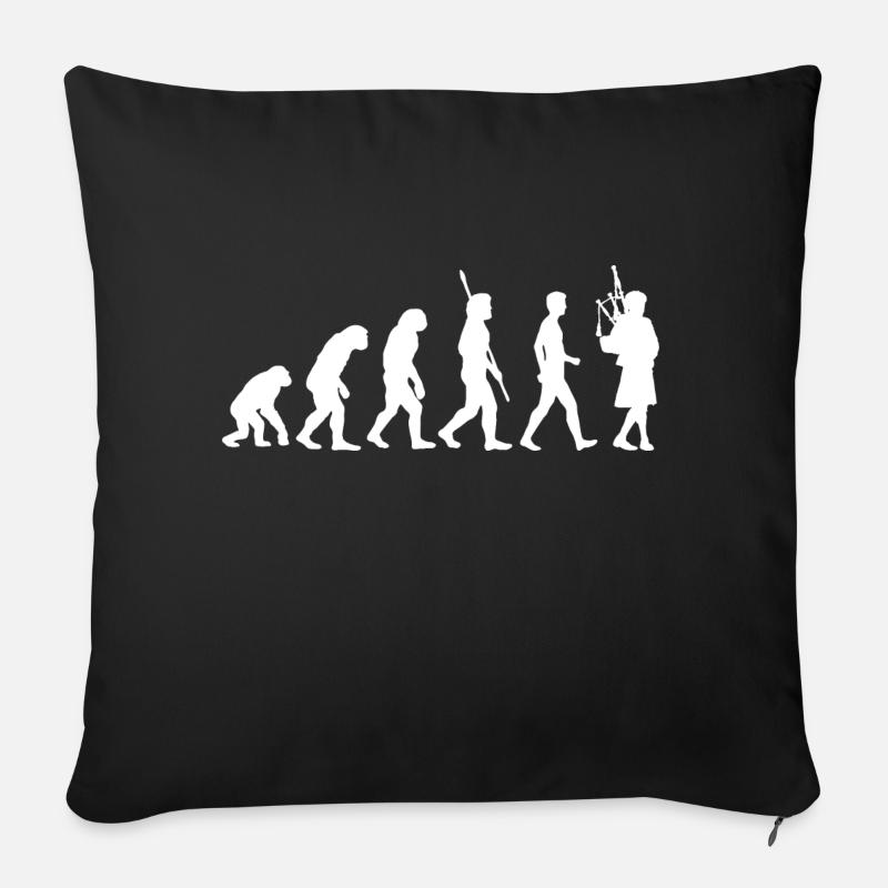 Cornemuse Évolution Écosse Musique Cornemuseur - Coussin et housse de 45 x 45 cm - noir