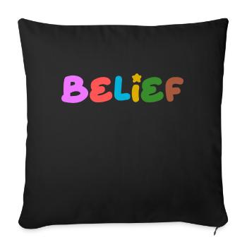 Faith positive thinking - Sofa pillow with filling 45cm x 45cm - black - Front