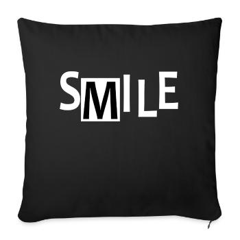 SOURIRE - Coussin et housse de 45 x 45 cm - noir - Devant