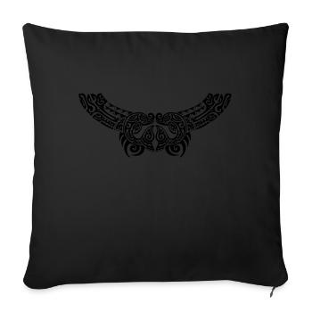 logo poitrine maori 37 noir - Coussin et housse de 45 x 45 cm - noir - Devant