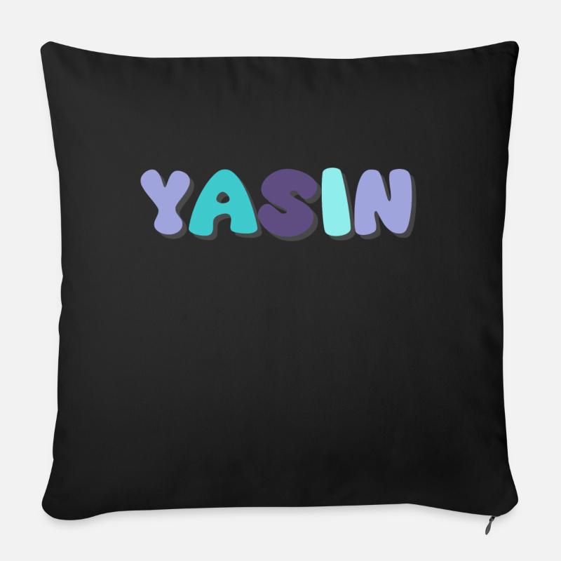 Nom - Yasin - Coussin et housse de 45 x 45 cm - noir