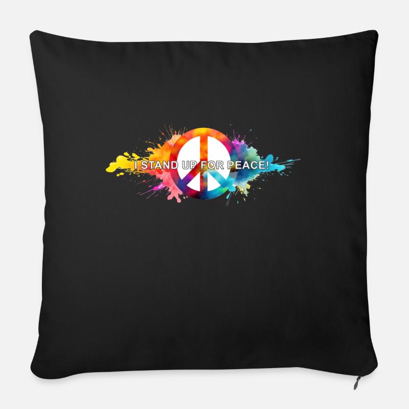 StandUp4peace 01 - Sofakissen mit Füllung 45 x 45 cm - Schwarz