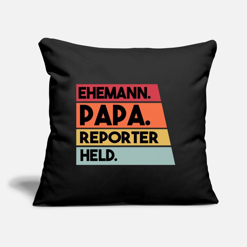 Ehemann Papa Reporter Held Sofakissen mit Füllung 45 x 45 cm