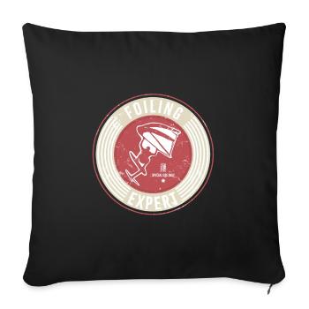 Vintage Label Wingfoils - Sofa pillow with filling 45cm x 45cm - black - Front