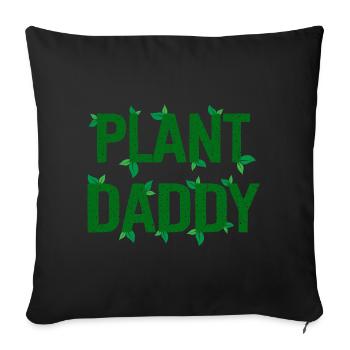 Papa des plantes - Coussin et housse de 45 x 45 cm - noir - Devant