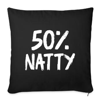 50 % Natty - Coussin et housse de 45 x 45 cm - noir - Devant