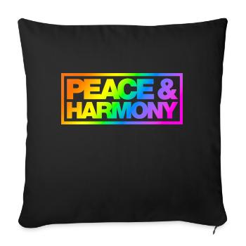 Typo Peace Harmony Silhouette Arc-en-ciel - Coussin et housse de 45 x 45 cm - noir - Devant