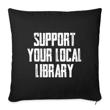 Soutenez votre bibliothèque locale - Coussin et housse de 45 x 45 cm - noir - Devant