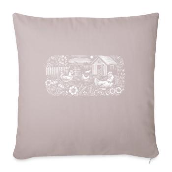 Garder des poules dans le jardin - Coussin et housse de 45 x 45 cm - taupe clair - Devant