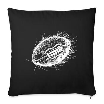 Football Ball Skizze - Sofakissen mit Füllung 45 x 45 cm - Schwarz - Vorne