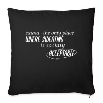 Amateurs de sauna – pour tous les amateurs de chaleur - Coussin et housse de 45 x 45 cm - noir - Devant