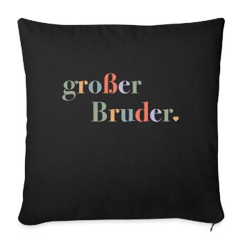 Big Brother – Birth Gift for Boys - Sofa pillow with filling 45cm x 45cm - black - Front