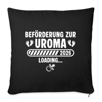 Arrière-grand-mère 2026 annonce une grossesse - Coussin et housse de 45 x 45 cm - noir - Devant