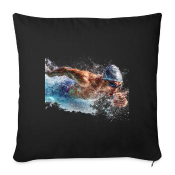 Sports nautiques Splash Natation - Coussin et housse de 45 x 45 cm - noir - Devant