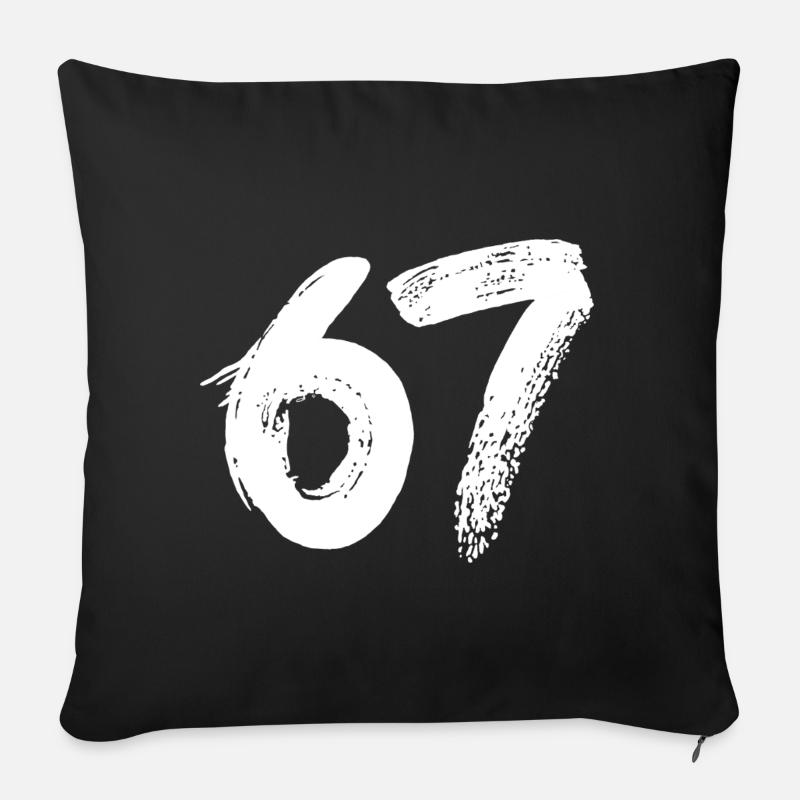 67 Weiße Farbe - Sofakissen mit Füllung 45 x 45 cm - Schwarz