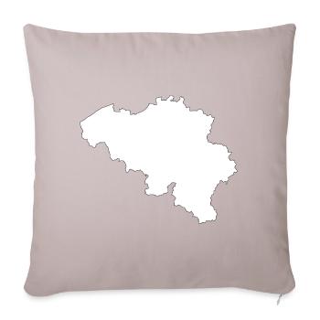 Silhouette du pays belge - Coussin et housse de 45 x 45 cm - taupe clair - Devant