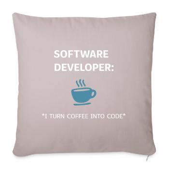 Software Developer - Coffee Edition - Sofakissen mit Füllung 45 x 45 cm - helles Taupe - Vorne