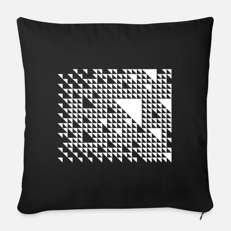 Griglia a mosaico triangolare - Cuscino da divano 45 x 45 cm con riempimento - nero