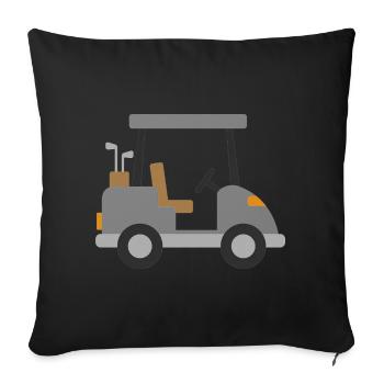 White Golf Cart - Sofa pillow with filling 45cm x 45cm - black - Front
