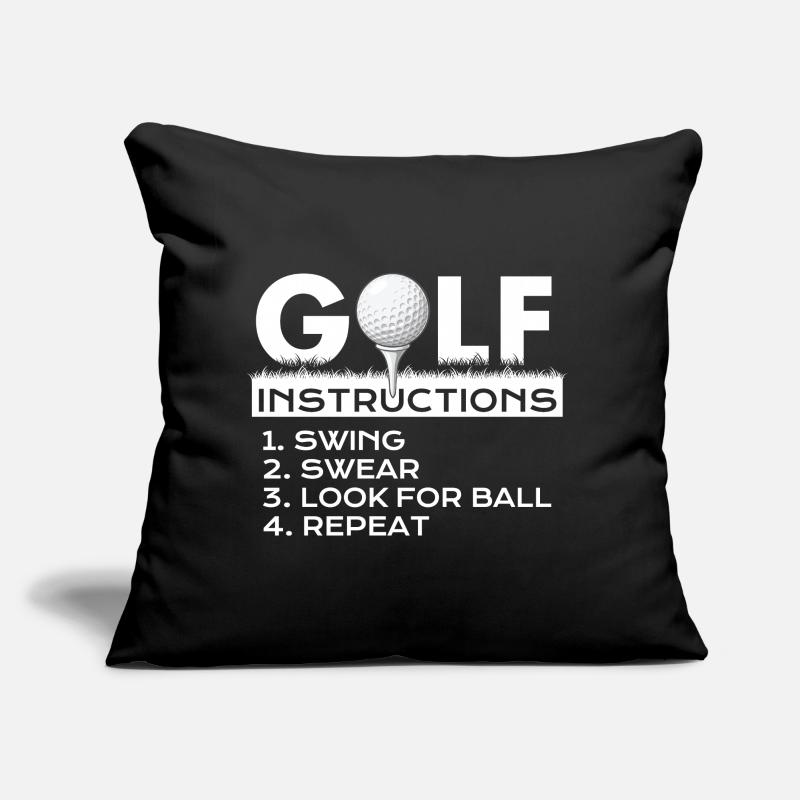 Instructions de golf Jurons de swing Répéter l’humour Coussin et housse de 45 x 45 cm