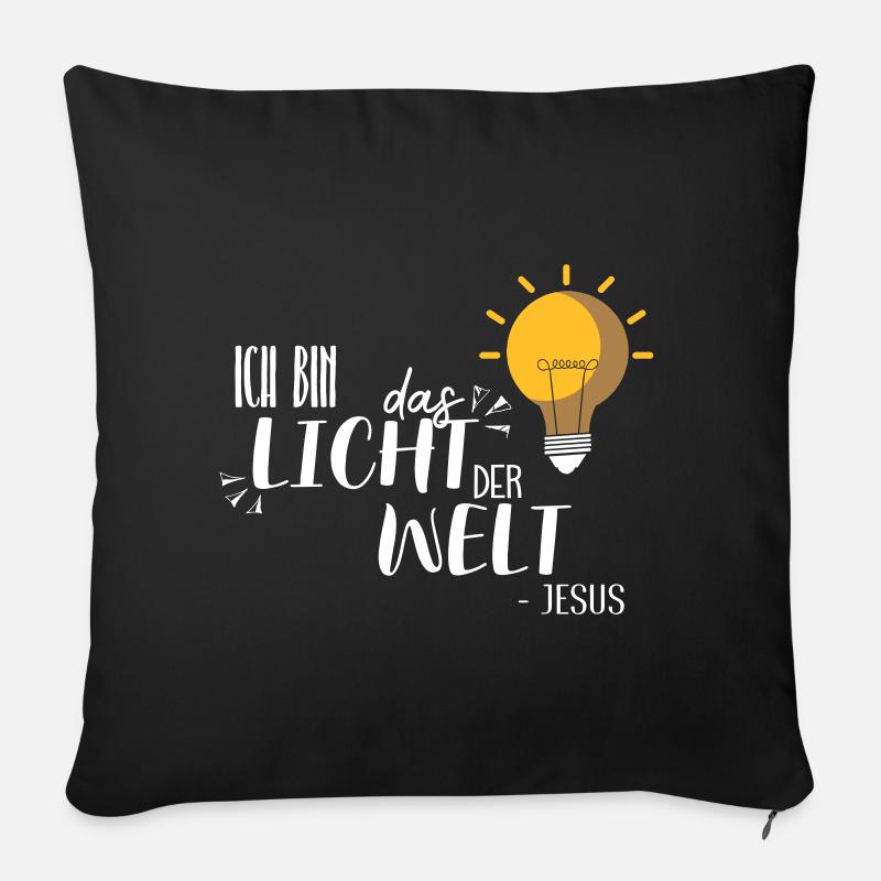 Ich bin das Licht - Sofakissen mit Füllung 45 x 45 cm - Schwarz