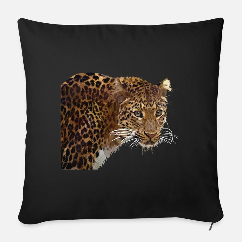 Leopard - Sofakissen mit Füllung 45 x 45 cm - Schwarz