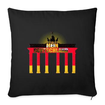Allemagne Porte de Brandebourg Or Rouge Noir - Coussin et housse de 45 x 45 cm - noir - Devant