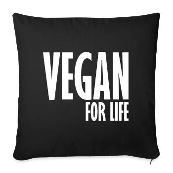 Vegan pour la vie - Coussin et housse de 45 x 45 cm - noir - Devant