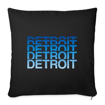 Detroit Gradient Schriftblock - Sofakissen mit Füllung 45 x 45 cm - Schwarz - Vorne
