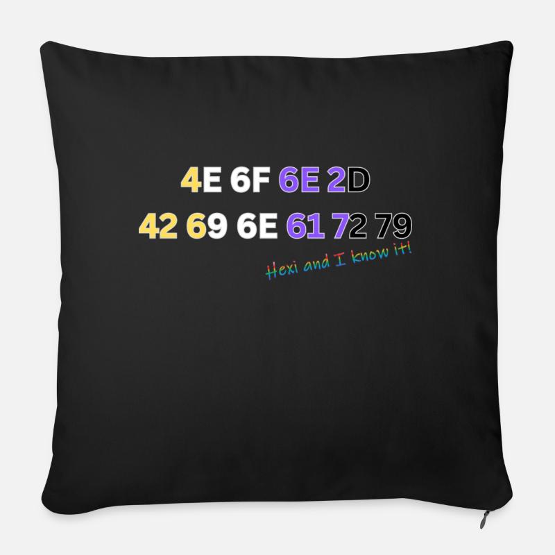 Non Binary Hexi - Sofa pillow with filling 45cm x 45cm - black