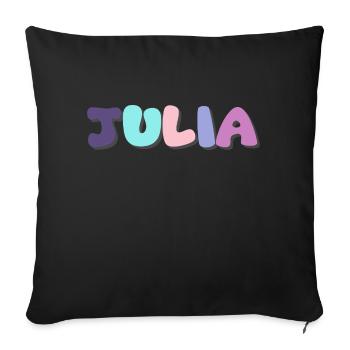 Name - Julia - Sofa pillow with filling 45cm x 45cm - black - Front