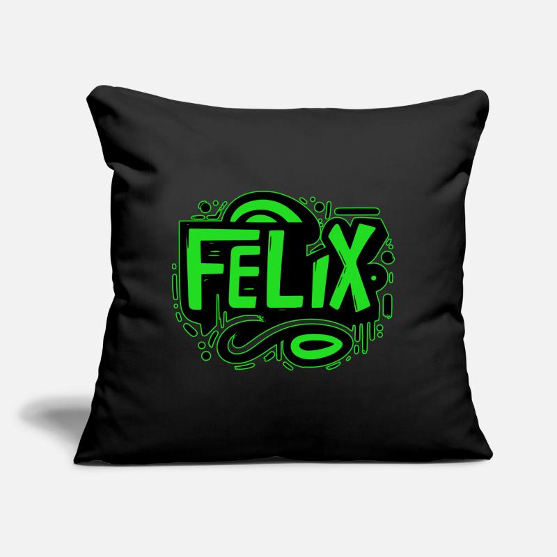 Felix Nom Graffiti vert Coussin et housse de 45 x 45 cm