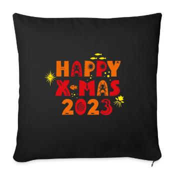 Joyeux Noël nautique 2023 - Coussin et housse de 45 x 45 cm - noir - Devant