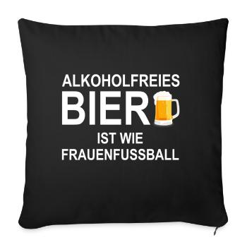 Alkoholfreies Bier Frauenfussball - Sofakissen mit Füllung 45 x 45 cm - Schwarz - Vorne